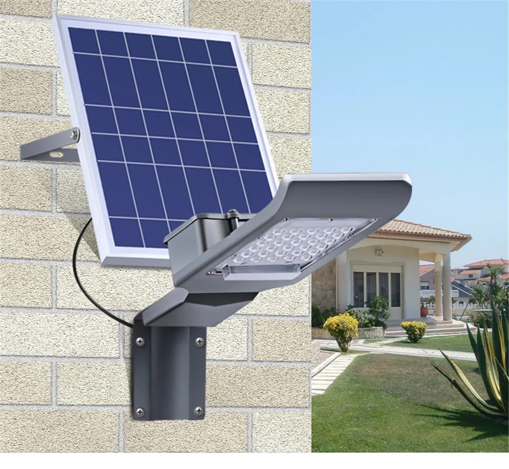 solar panel powered garden lamp 30w led remote control street light