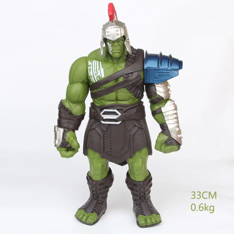 

35cm Marvel Thor 3 Avengers Hulk Action Figure Super Hero Ragnarok Hands Moveable War Hammer Battle Axe Gladiator PVC Toy