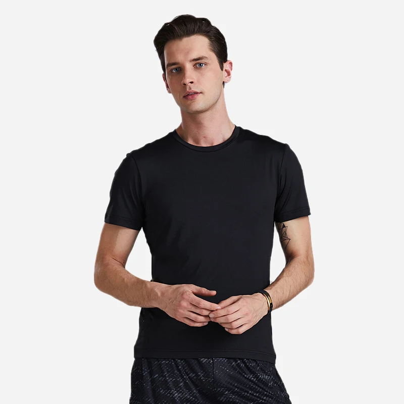 

HD21071 2019 Summer Cotton T-shirt Running Sport T-shirt Gym Fitness Short Sleeve for Mens
