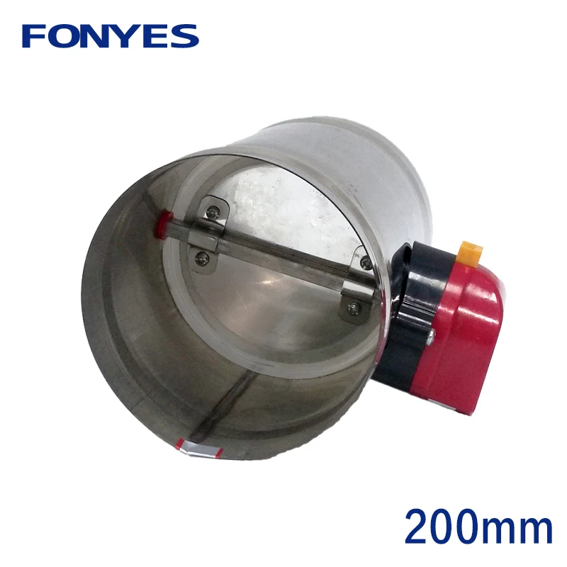 200mm stainless steel air damper valve electric air duct motorized