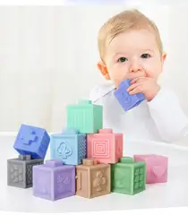 6 шт. детская мягкая резиновая многоугольной Форма со звуком Squeeze блоки мяч игрушки