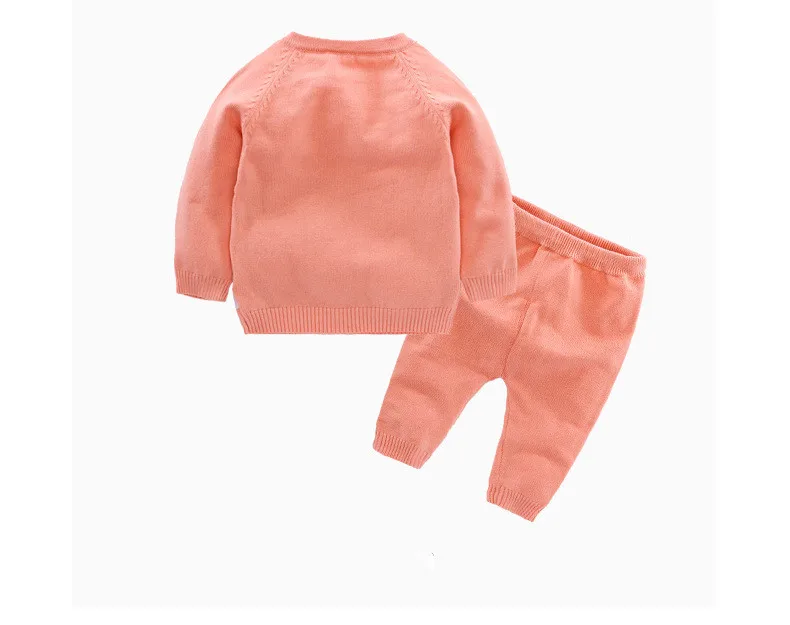 Комплект для маленьких девочек; осень г.; шерстяной вязаный хлопковый свитер; комплект детской одежды для мальчиков; теплый пуловер для малышей; штаны для новорожденных