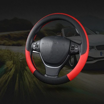 

Universal 38CM PU Leather Car Steering Wheel Cover Luxurious Business Decoration Car Styling Accessories For Four Seasons