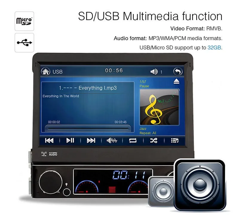 Discount 7-inch digital Automatic touch screen 1 DIN universal Car DVD Player car radio player audio AM/FM Tuner USB/ SD  Bluetooth GPS 8