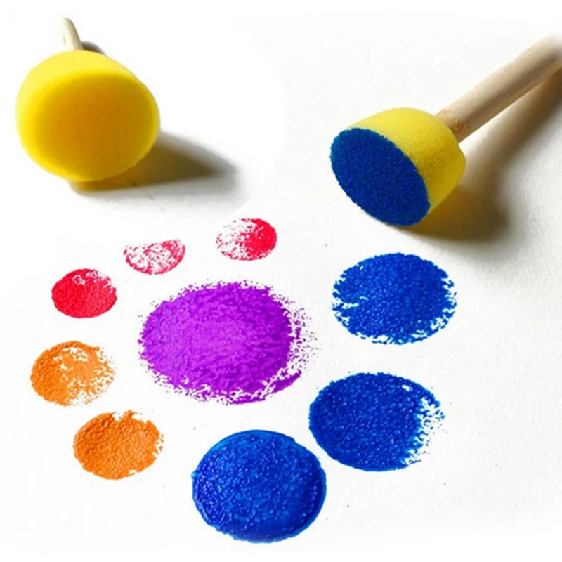4 шт./компл. изоляционная губка щетка для детей краски ing Инструменты Кисть для рисование, искусство, художество-желтые губки для рисования подставка для кисточек