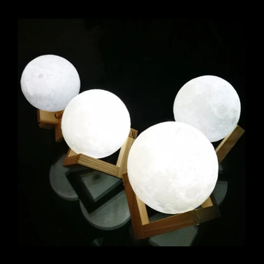 USB LED ночник 3D принт луна лампа красочное изменение Сенсорное декоративное
