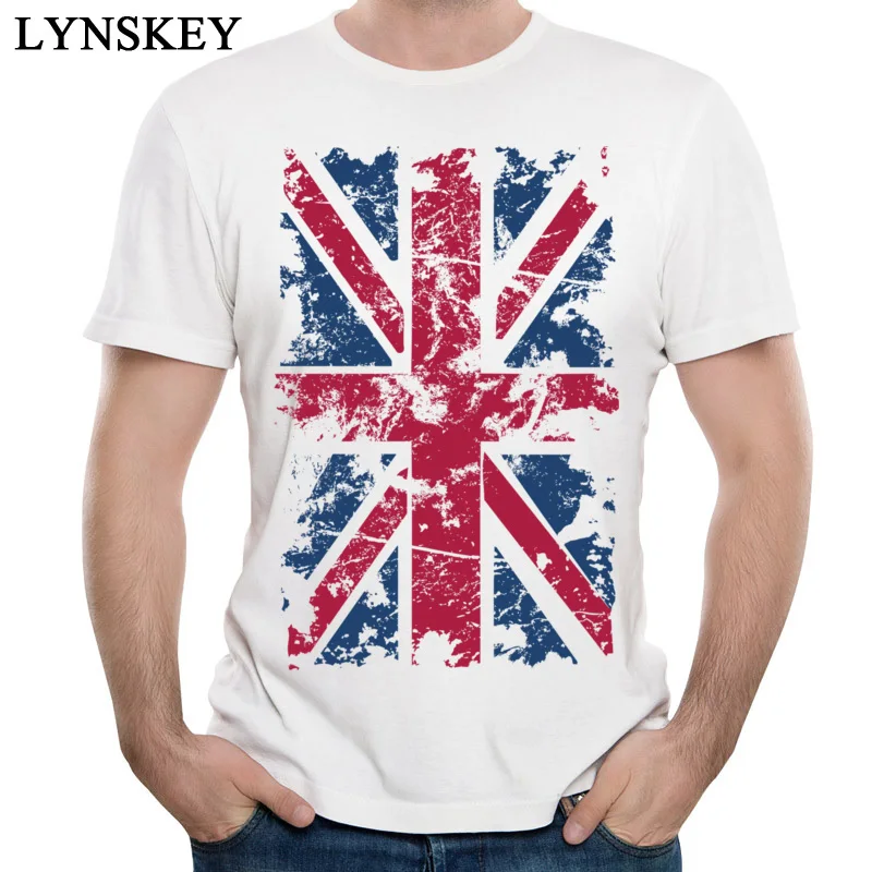 Футболка Union Jack Мужская новинка 2018 модные с флагом Великобритании ретро дизайн