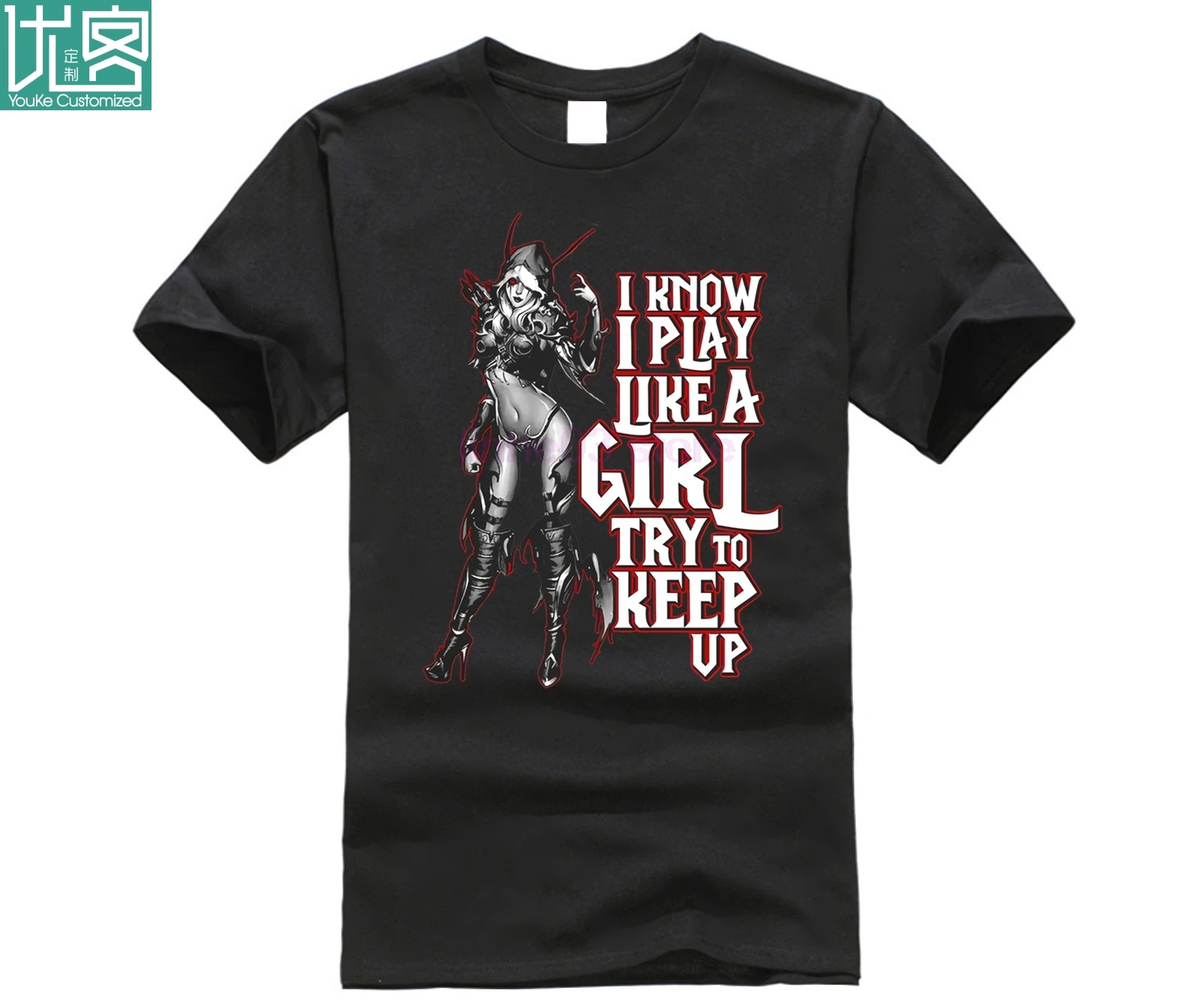 

2019 hot men shirt WORLD OF SYLVANAS WINDRUNNER TRY TO KEEP UP SHIRTS
