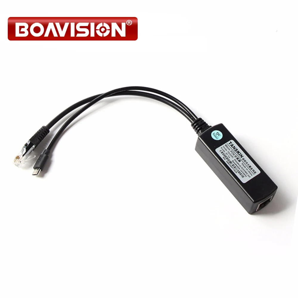 

IEEE 802.3af Standard 10/100M PoE Splitter 5V 2A Output Power Over Ethernet For IP Camera Micro USB Connector