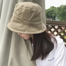 Харадзюку Панама белая уличная хип-хоп шляпа женская летняя шапка Повседневная льняная сафари boonie шляпа