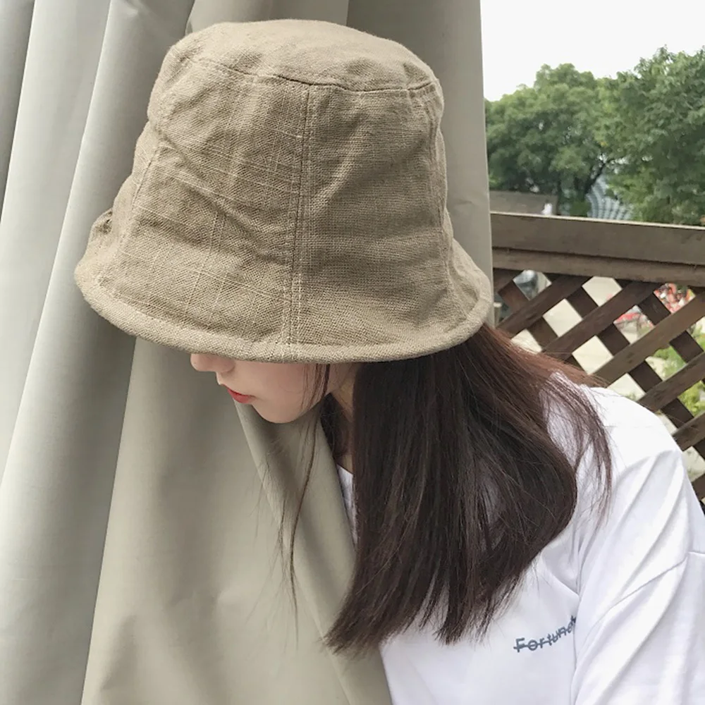 

harajuku bucket hat off white street hip hop hat chapeau femme summer caps casual Linen safari boonie hat