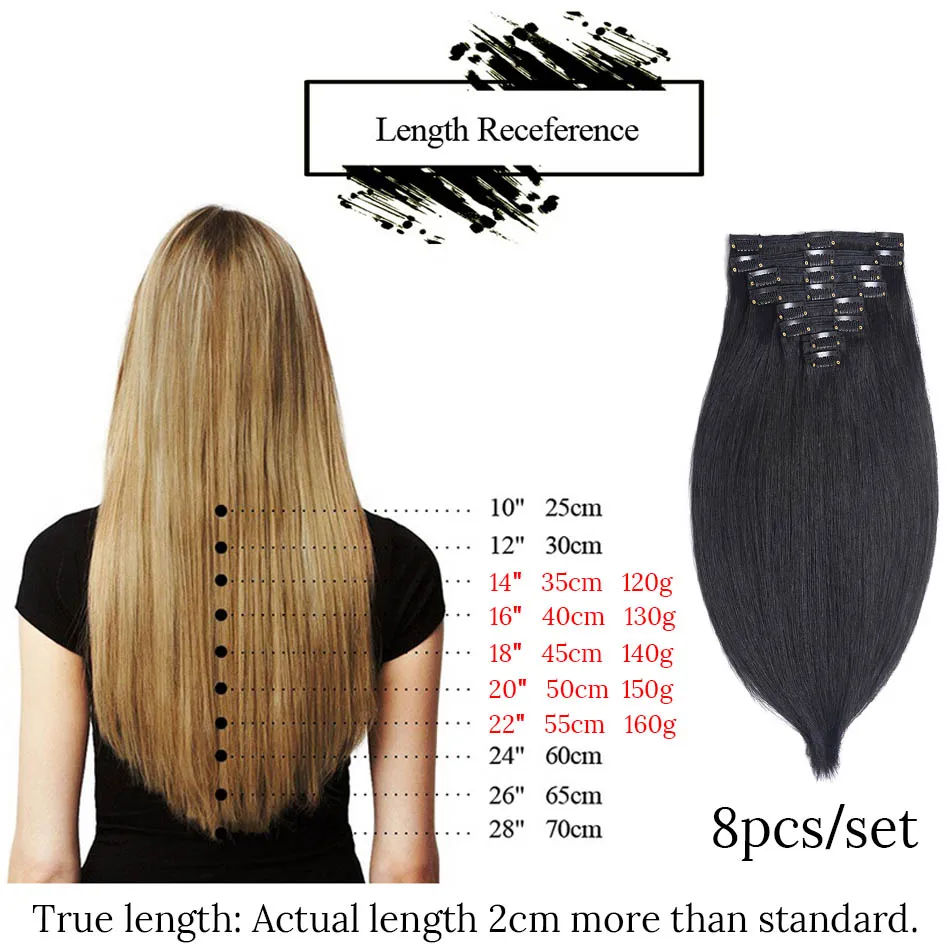 MRSHAIR Clip In Human Hair Extensions Straight 8pc Set Machine Made Remy Clip Ins Full Hair Brazilian Hair Blonde 14 16 18 20 22