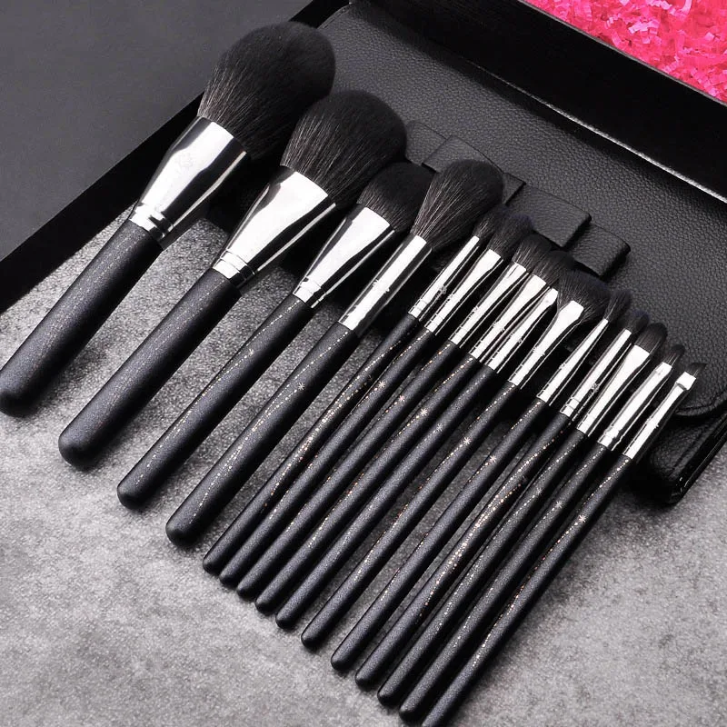 

MSQ 15Pcs/Set Professional Make Up Brush Eyeshadow Foundation Powder Makeup Brushes Set Synthetic Hair With PU Leather Case