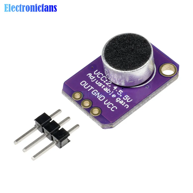 

GY-MAX4466 Electret Microphone Amplifier MAX4466 Adjustable Amplifier Module Gain OUT GND VCC Amplifier Board For Arduino 2.4-5V