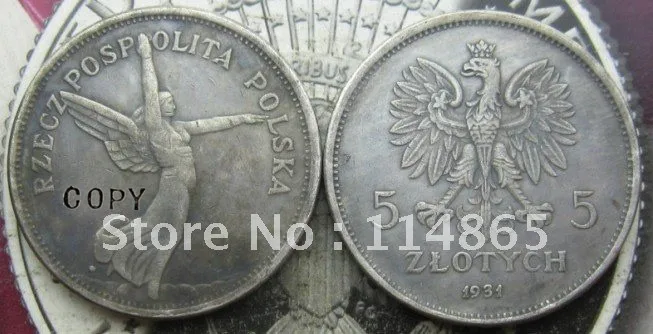 

1931-POLAND-NIKE-5-ZLOTYCH COPY commemorative coins-replica coins medal coins collectibles badge