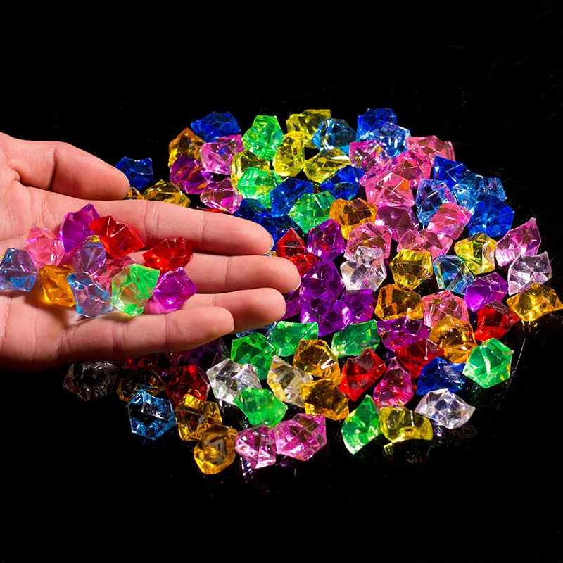 

ice plastic ice grain seven color small stone children gemstone acrylic broken ice counter crystal diamond 1 package