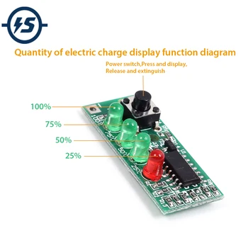 

IC Tester Power Battery Indicator 4-Level for 3S 12V Lithium Battery Saturation Voltage 12.6V 11.1V Quantity of Electric Charge