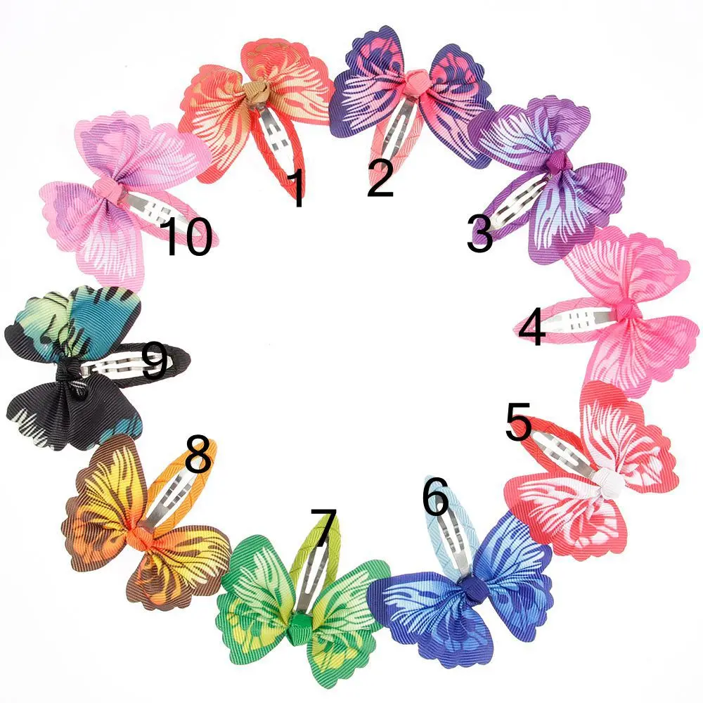 

Cute 10pcs/lot Butterfly Hair Ribbon Bows Hair Clip Bows Kids Girls Bobby Pin Children Hair Pins Birthday Photography Props