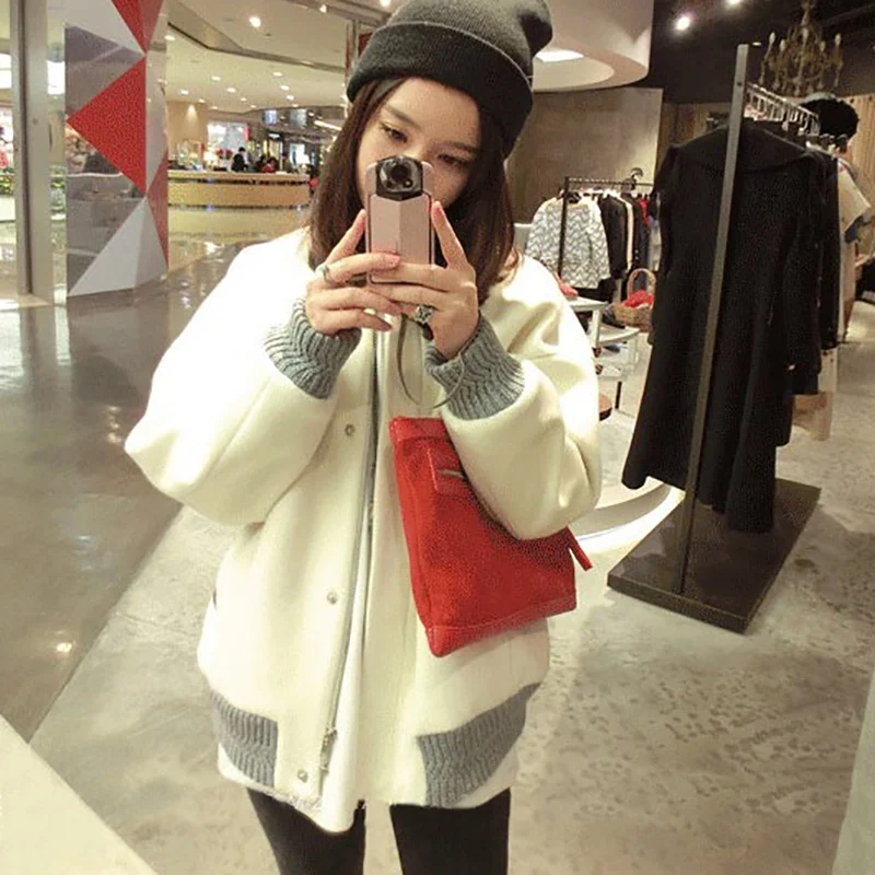 الأزياء الأبيض المرأة معطف عارضة سستة يصل منفذها سترة زائد حجم السيدات عارضة الخريف أبلى المعاطف سترة