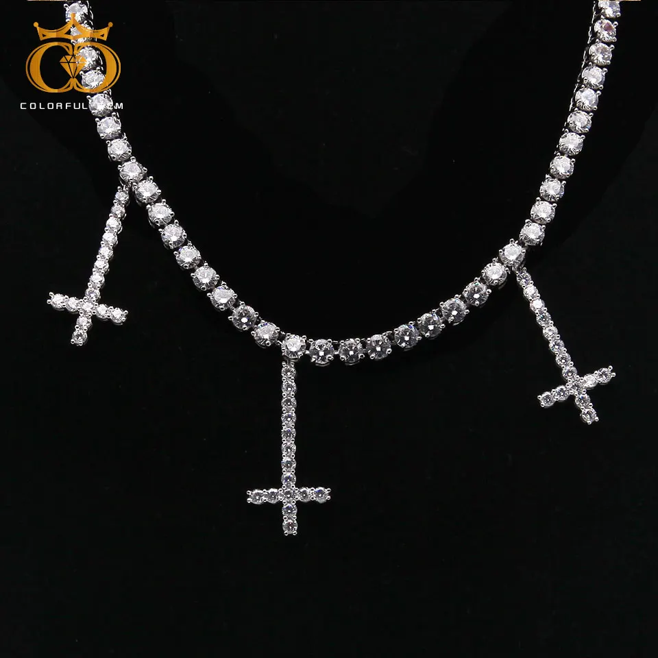 

Ankh Key Of Life And Cross Necklaces Pendants Set Cubic Zirconia Fashion Necklace For Women Men Hip hop Jewelry