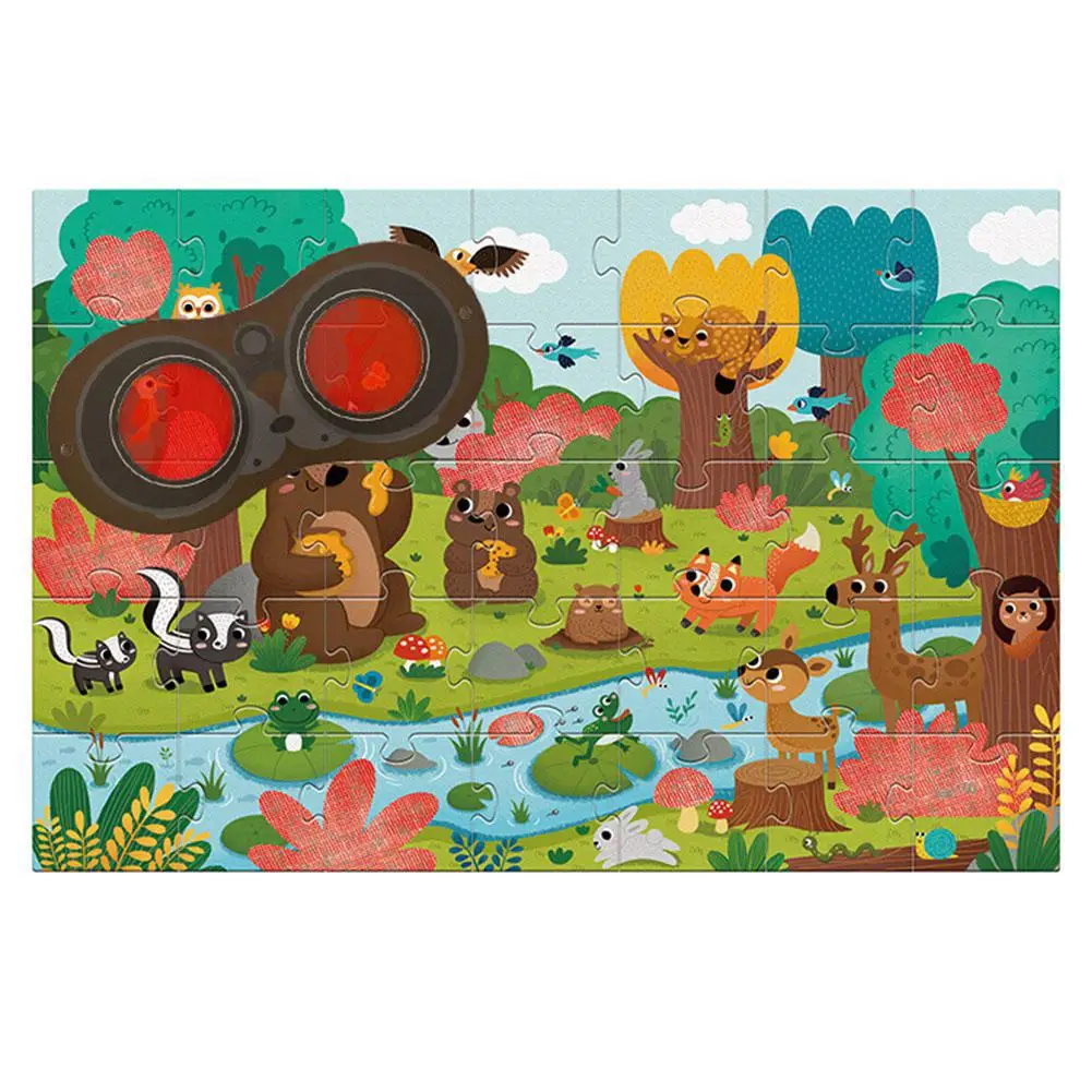 

Children Wonderful Large Forest Ocean Secret Jigsaw Puzzle with Paper Puzzle Learning and Education Toys Gifts ZK30