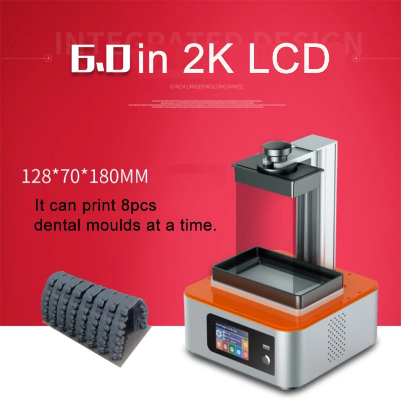 6,0 дюймов 2 к 72 Вт УФ светодиодный 3d принтер ЖК-панель 3d принтер DLP/lcd дешевый 3d принтер для стоматологических/ювелирных изделий с сенсорным экраном