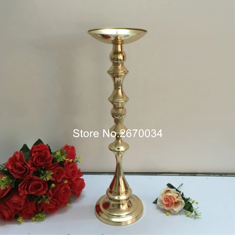 Metal Gold Candle Holders Road Lead Table Centerpiece Stand Pillar