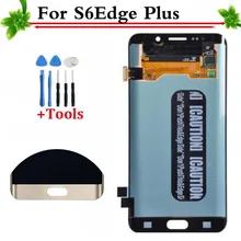 100% Diuji dengan Baik untuk Samsung Galaksi S6 Sisi Plus G928 G928F Putih/Biru/Emas LCD Tampilan Layar Sentuh digitizer Penuh Perakitan