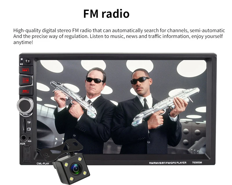 " 2 Din автомобильное радио FM Мультимедиа зеркало задней камеры Ссылка для Android MP5 плеер gps навигация Bluetooth стерео HD аудио