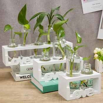 

Wooden crafts creative glass love hydroponic decoration house decoration