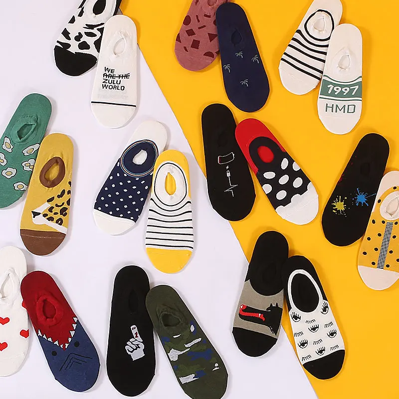 

SP&CITY Cartoon Street Hip Hop Women Cotton Sock Slippers Fashion Patterned Funny Animal Hipster Comfort Low Cheap Art Socks