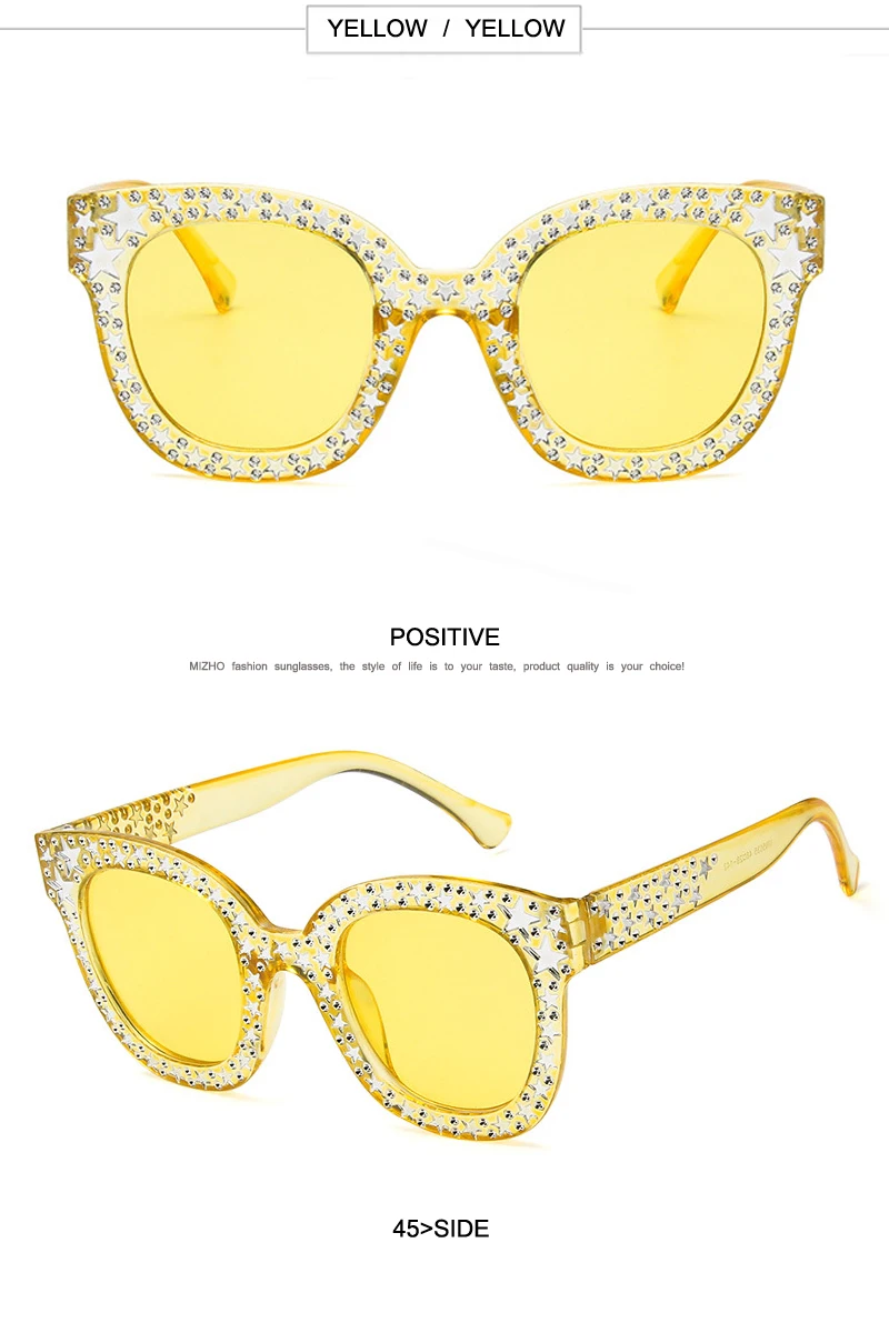 MIZHO, бренд, знаменитостей, негабаритных размеров, квадратные солнцезащитные очки для женщин, с кристаллами, зеркальные, Ретро стиль, полная звезда, UV400, солнцезащитные очки для женщин