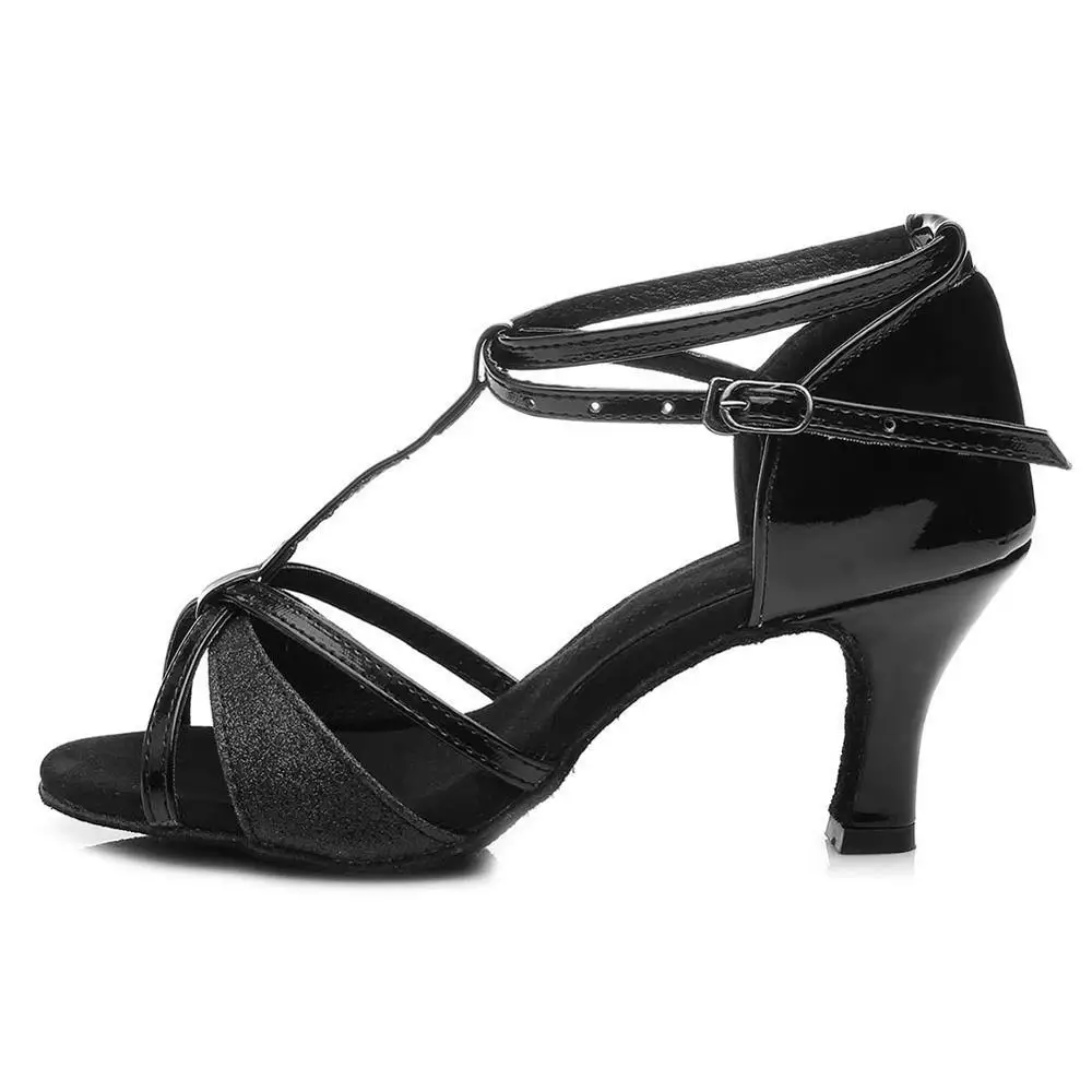 Новая женская обувь для танго, бальных танцев, латинских танцев, распродажа 227 - Цвет: 809 7cm heels Black