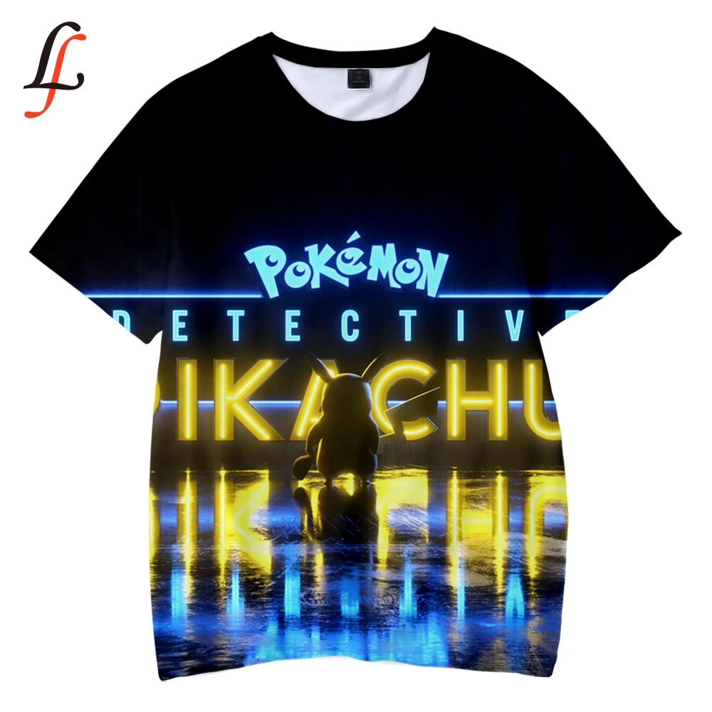 Pikachu Harajuku/Детская футболка с 3D рисунком Мягкая круглым вырезом и Q Повседневная