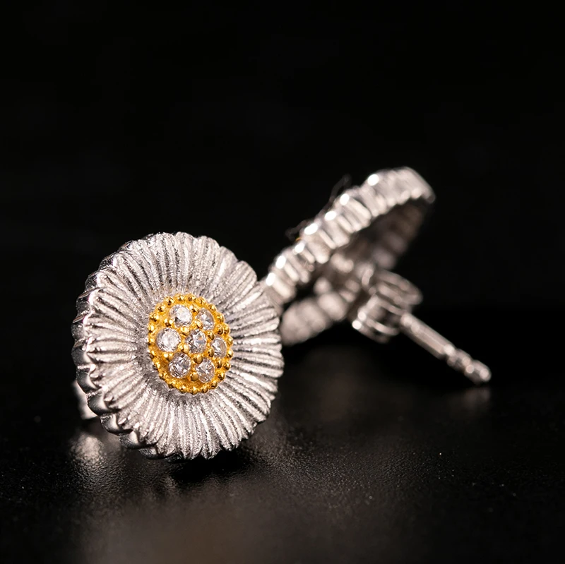  925 argent Zircon oreille goujon bijoux femmes cour européenne style vintage