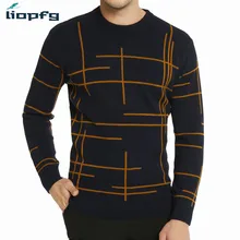 2017 New 100% Wool Winter Men Sweater Male Thick Warm O-Neck Pullver Men Knitted Sweater Comfortable PQ077