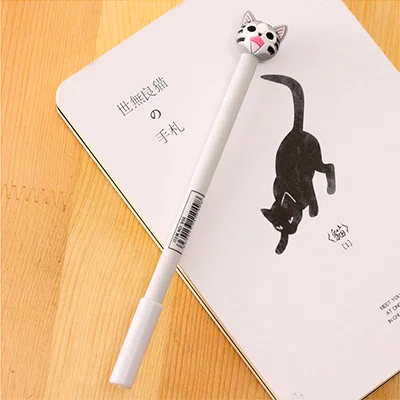 happy cat 1pcs Японский кавайный Кот гелевая ручка милый эмоция Аниме прекрасные канцелярские товары для школы офисные принадлежности забавные детские канцелярские товары черные, голубые чернила - Цвет: happy cat 1pcs