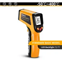 Цифровой лазерный инфракрасный термометр DEKO WD01, ручной пирометр с регулируемой излучательностью, ЖК-дисплей, пистолет для температуры поверхности - Цвет: Yellow 400 Celsius
