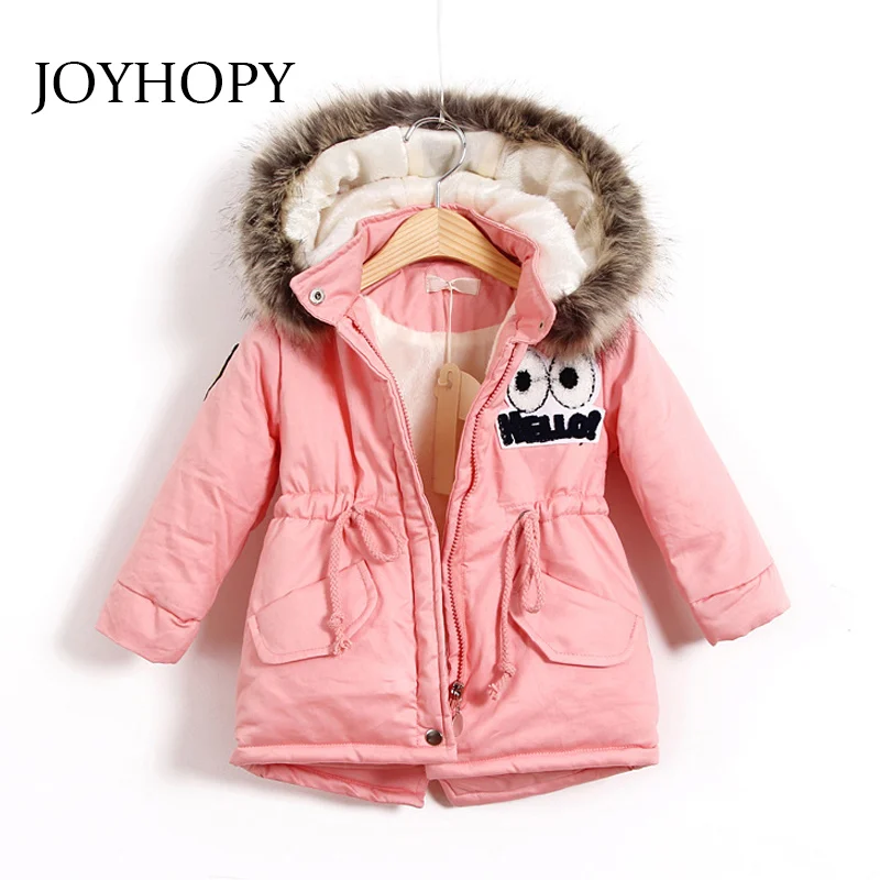 

New 2018 Fashion Children Winter Jackets Girl Winter Coat Kids Warm Thick Faux Fur Collar Hooded long Parkas Coats