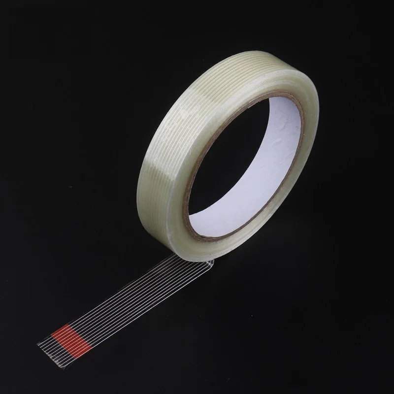 1 шт. 20 мм 25 м/50 м filament tape волоконная усиленная Липкая лента полоса односторонняя прозрачная для высокопрочной упаковки без следа - Цвет: 25M