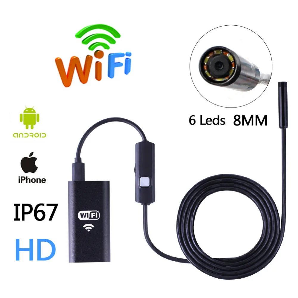 HD Wi-Fi Беспроводной Эндоскоп IP67 Водонепроницаемый Бороскоп Змея Инспекции Камеры