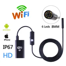 HD Wi-Fi Беспроводной Эндоскопа Змея Инспекции Камеры 8 ММ Объектива IP67 Водонепроницаемый Бороскоп Поддержки iOS iPhone Android 1 м Длина кабель