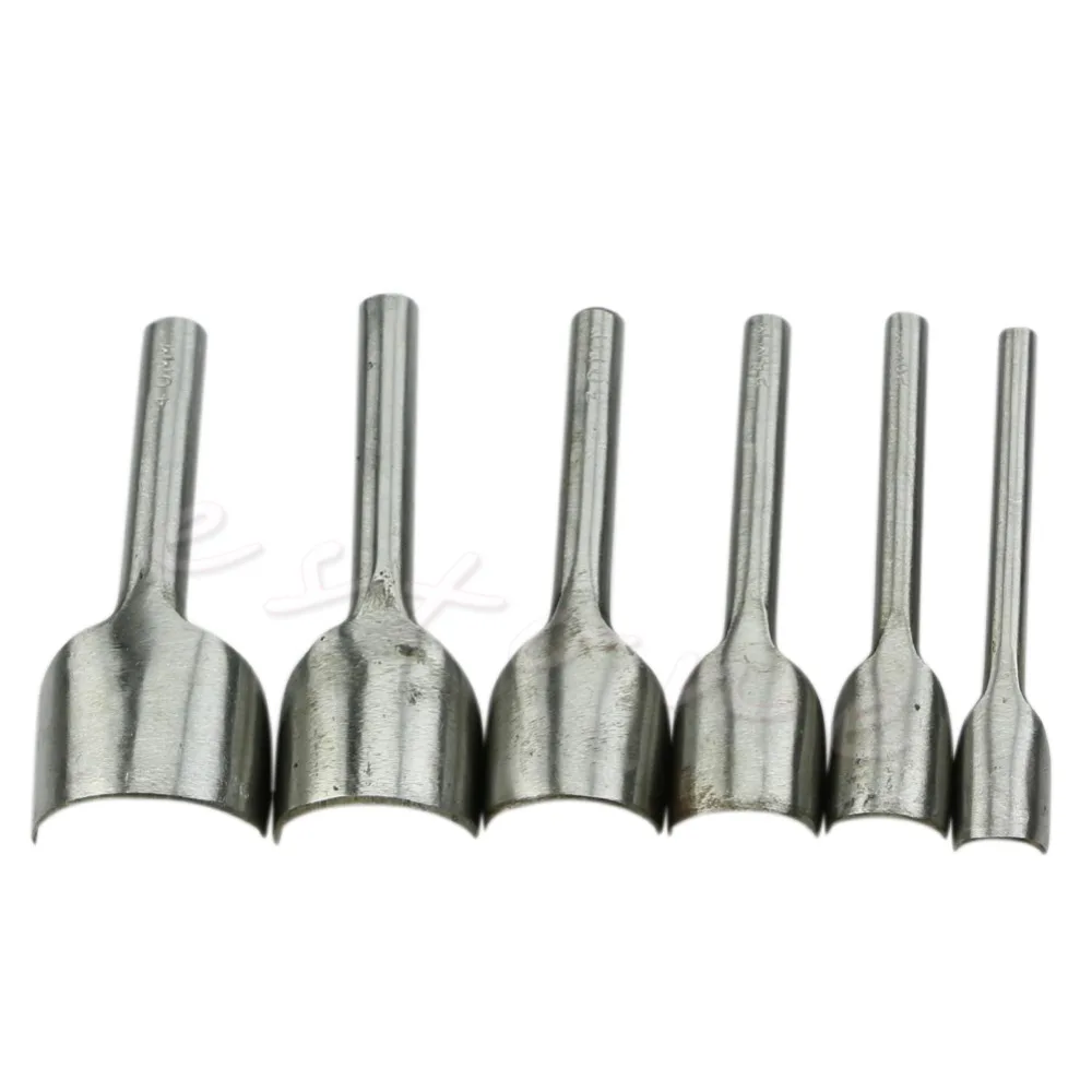 

6Pcs Leather Craft 15-40MM Tools Half-Round Cutter Punch Strap Belt Wallet End