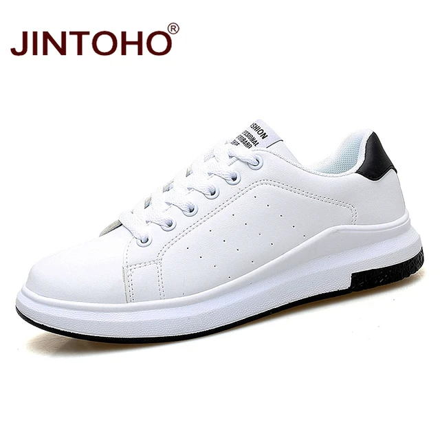 US $12.98 JINTOHO Big Size Brand Fashion Casual Leather Shoes Men Leather Shoes Leather Men Sneakers White Ma