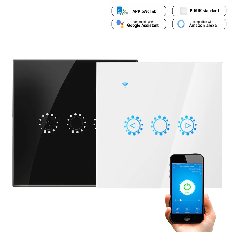 

Smart Wifi Led Dimmer Switch remote Control by phone Stepless Dimmer touch Switch work With Amazon Alexa Google home Ewelink APP