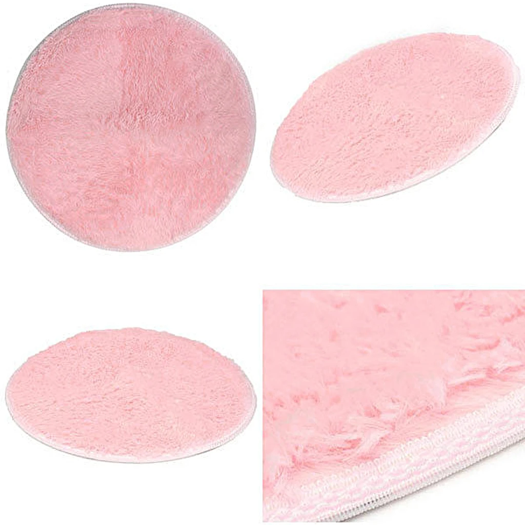 MagiDeal 80cm Fluffy Rug Anti-Skid Shaggy Area Rug Carpet Floor Mat Pad Pink