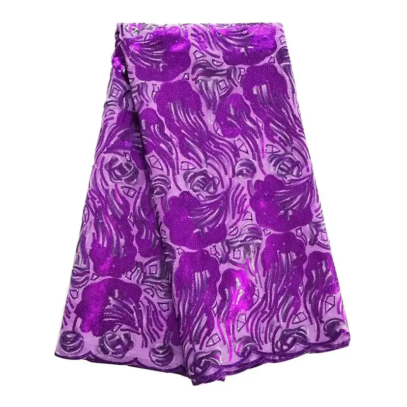 

High Quality Sequence Lace Fabric Fashion Organza Lace Fabric 2019 African Lace Fabrics with Sequins for Party Dress