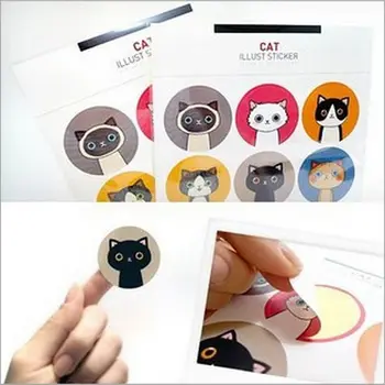 

18 pcs/lot Cute Drop Ship DIY Lovely Cat Animal Kawaii Toy Stickers Mini Sticky Paper for Kid Gift Diary Decoration