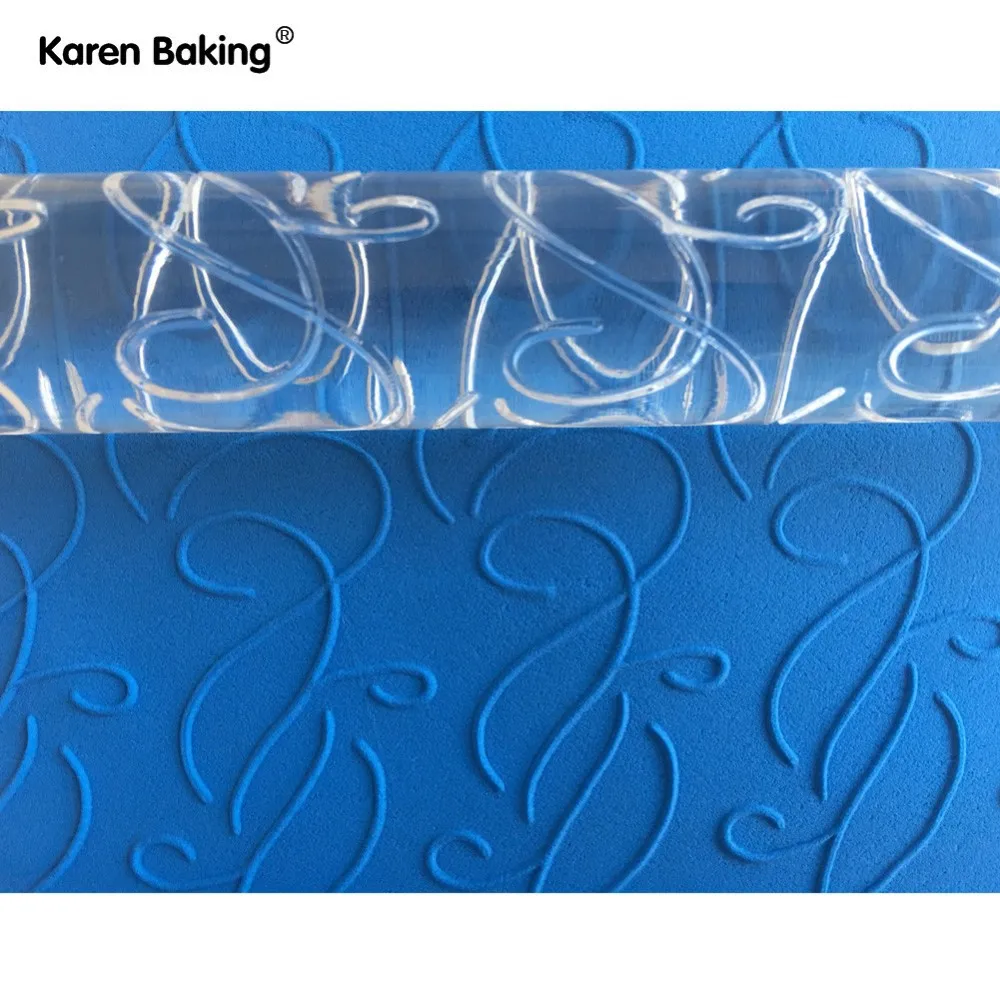 Абстрактные линии текстурированная прозрачная Скалка с тиснением украшения инструменты для торта- AA285