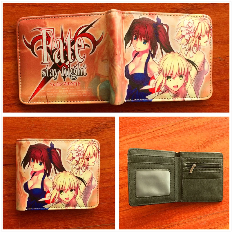 

2018 Anime Folding Wallet Fate Stay Night Saber Lily Altria Pendragon High Quality Short PU Purse W701